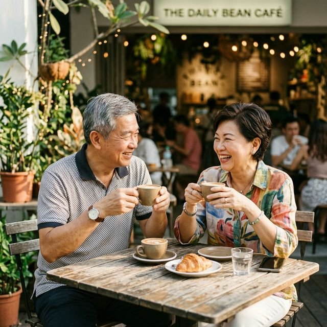 Happy retired couple enjoying retirement in Singapore